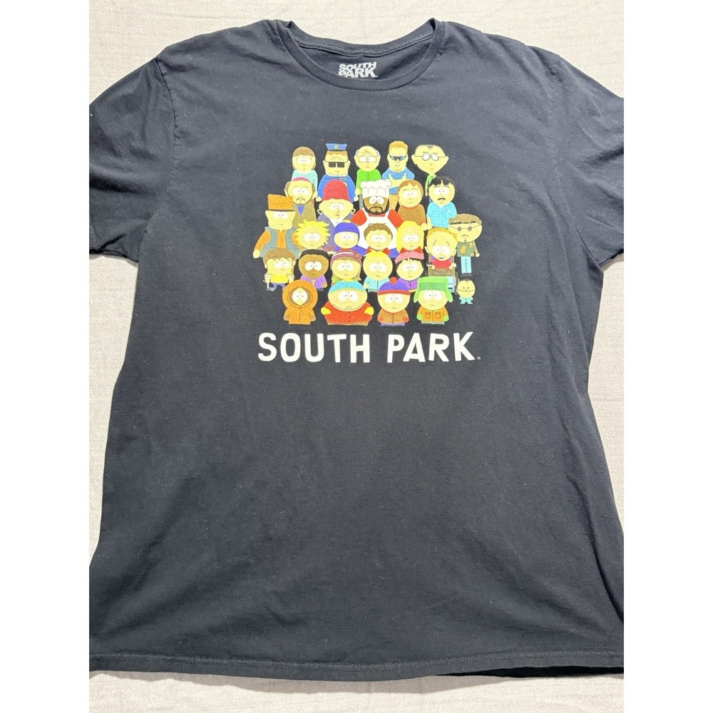 South Park "Full Cast" Character Collage Black‎ T-Shirt - Men's/Unisex XL